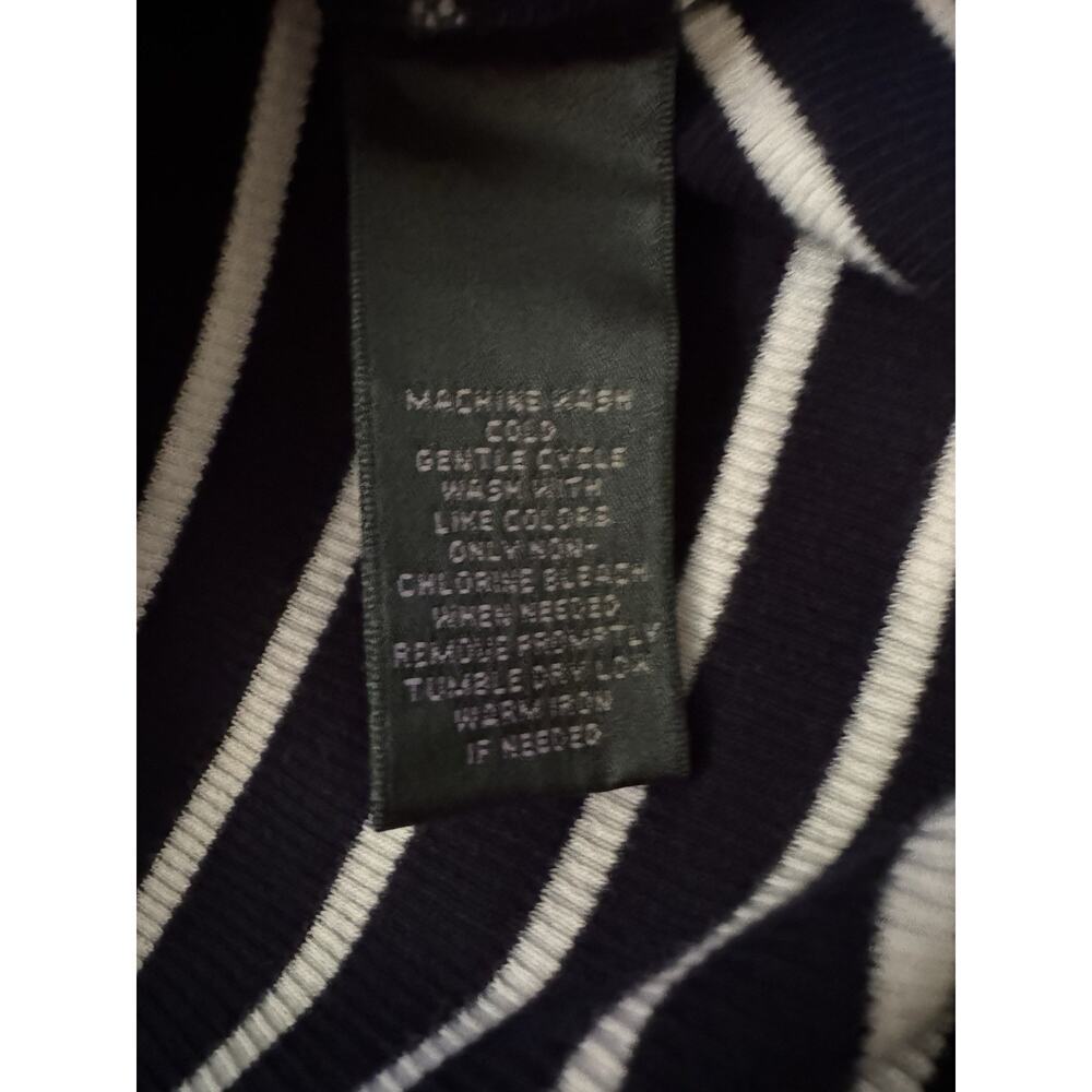 Vintage Y2K Ralph Lauren Boat Neck Striped Sweater Women's Navy White Preppy XL - Picture 7 of 7